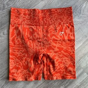 GymShark Orange Patterned Gym Shorts